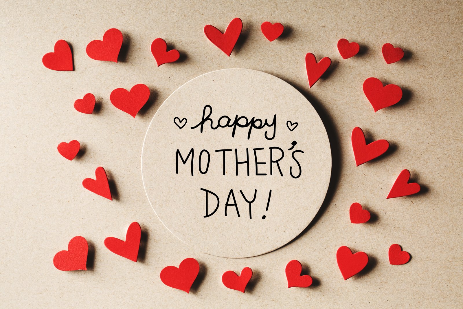 Happy mothers day with hearts